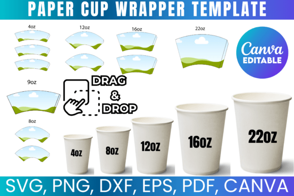 6 Paper Cup Wrapper Template Bundle: Your DIY Design Solution