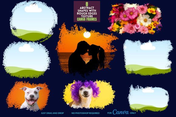 8 Rough Edge Canva Frames for Organic Design