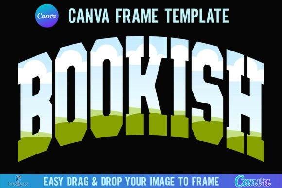 Bookish Canva Frame Varsity Book Reader: Your Design Shortcut