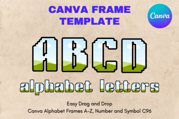 Canva Letters Frame Alphabet Template_96: Elevate Your Sublimation Projects