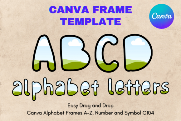 Create Custom Lettering with Canva Letters Frame Alphabet Template104