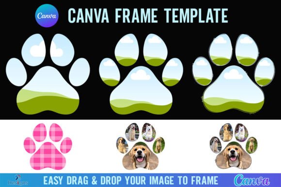 Dog Paw Canva Frame Template: A Fresh Take on Pet-Themed Design