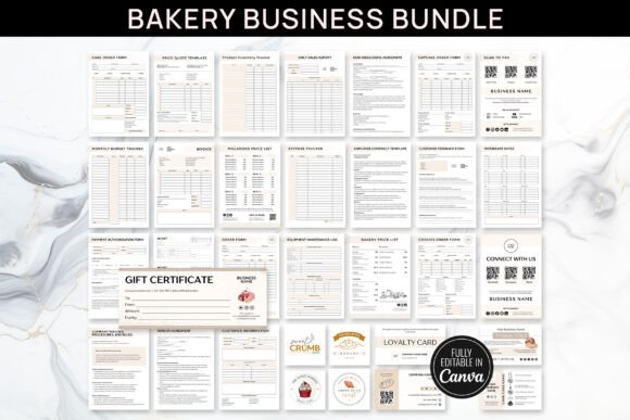 Editable Canva Bakery Business Bundle: Your Creative Toolkit