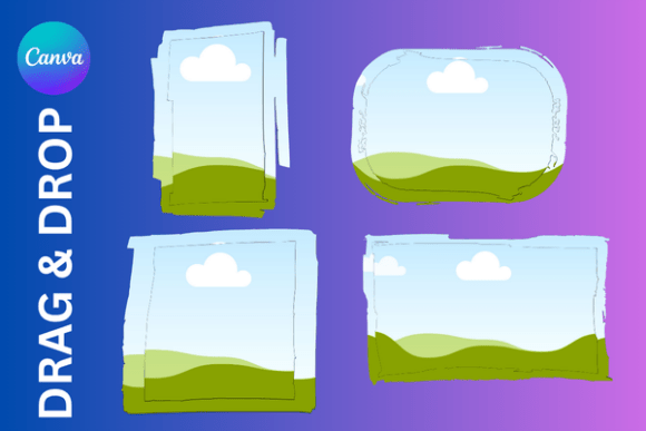 Grunge Brushstroke Shape Custom Frame: Adding Raw Texture to Your Digital Designs