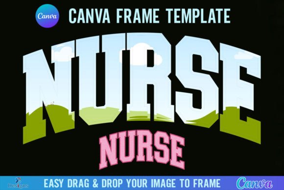Nurse Canva Frame Template Retro Varsity