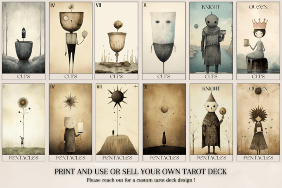 Quirky Printable Tarot Deck: 78 Cards for Creative Projects
