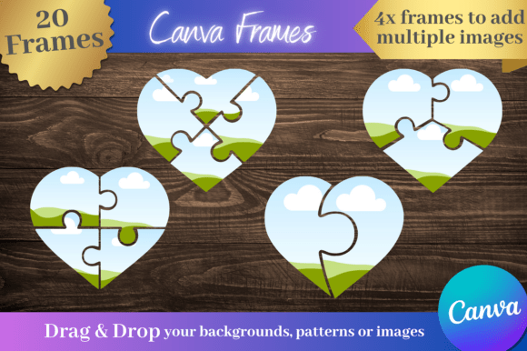 Unlocking Visual Harmony: The 4 Heart Puzzle Canva Frame Photo Collage